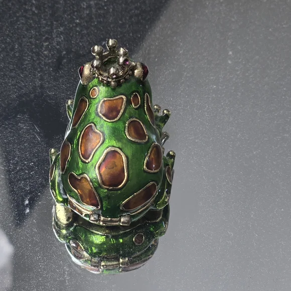 Vintage Monet Prince Charming Frog Trinket Box For Jewelry - Picture 6 of 9